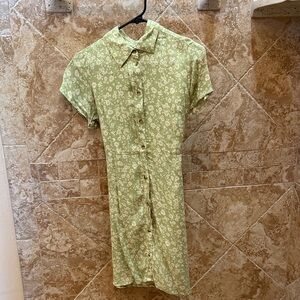 Billabong Light Green Floral Midi Dress small